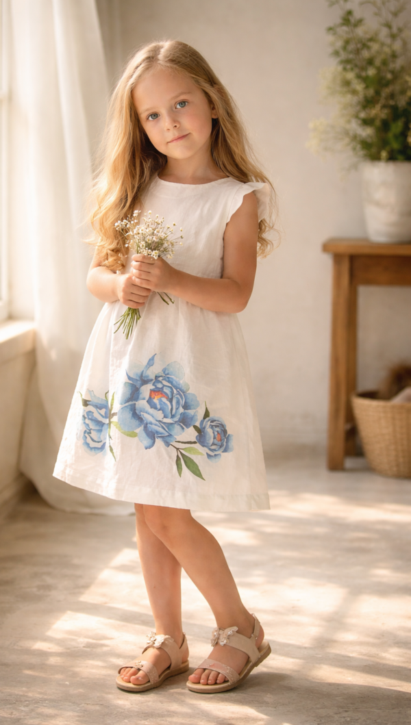 lino suknelės mergaitems