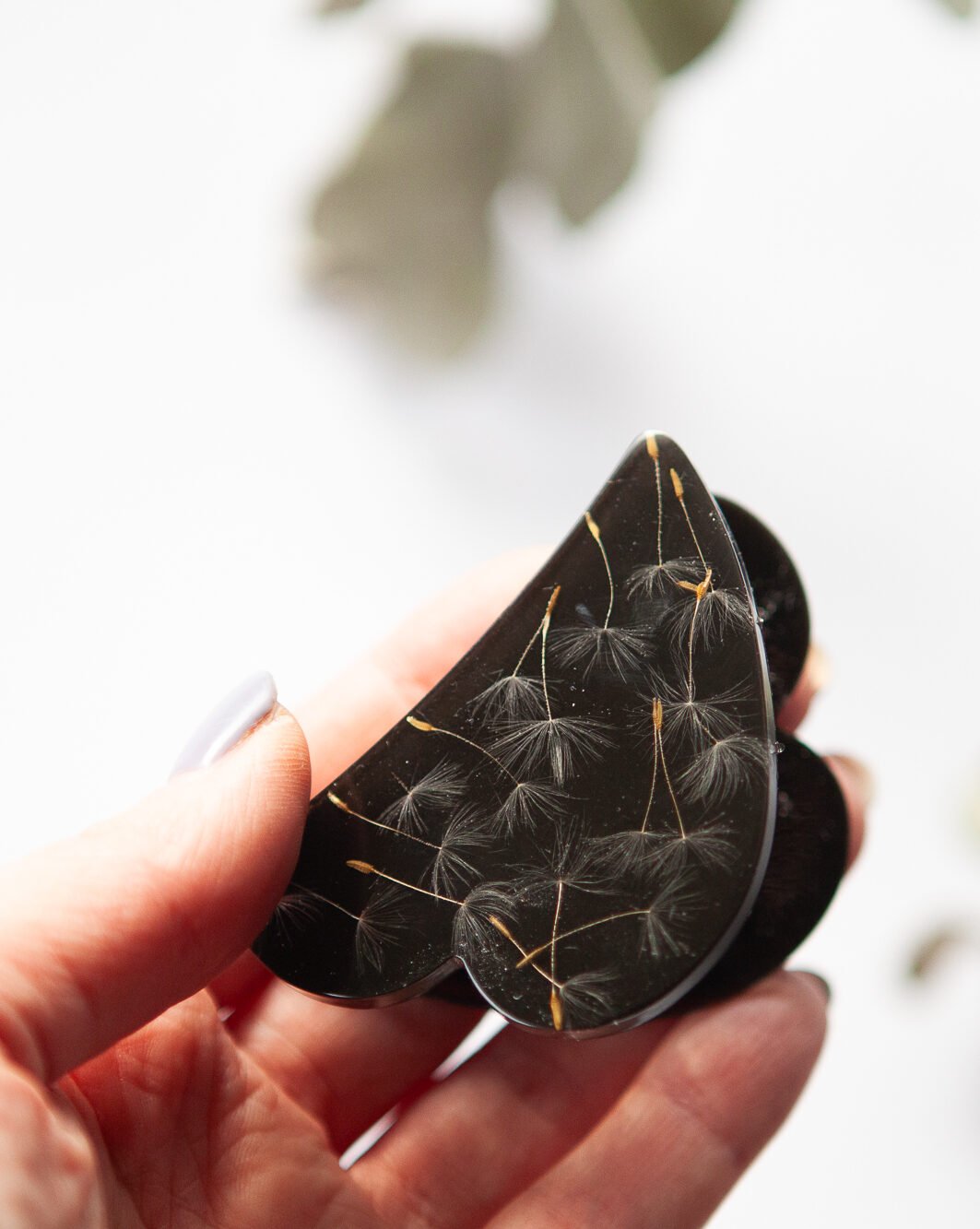 Plaukų segtukas - žnyplės su pienės pūkais - Image 2