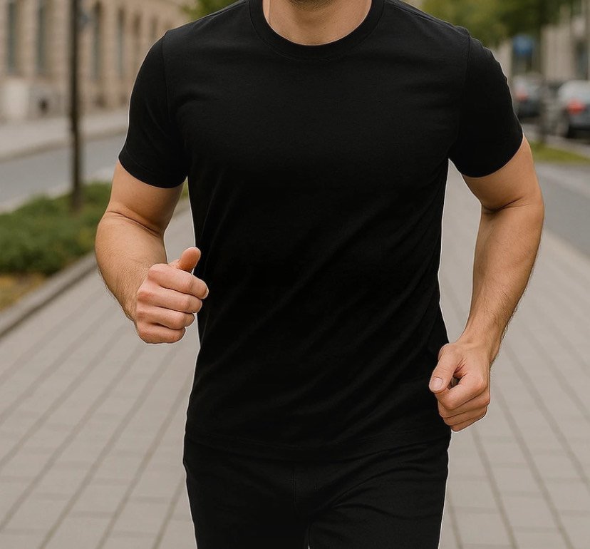 Vyriški marškinėliai iš merino vilnos (juodi) - Image 3