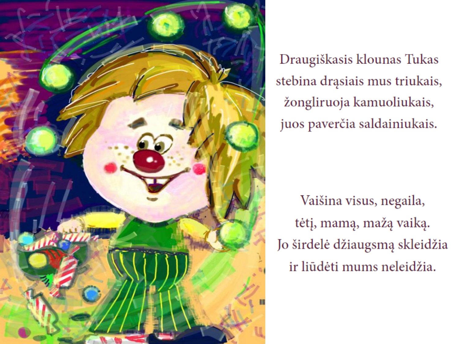 Knygelė vaikams lietuvių ir anglų k. „Klounas Tukas“ - Image 3