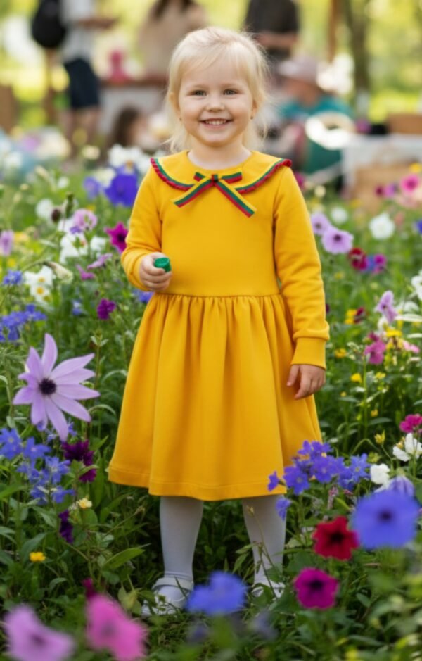 geltonos sukneles mergaitems