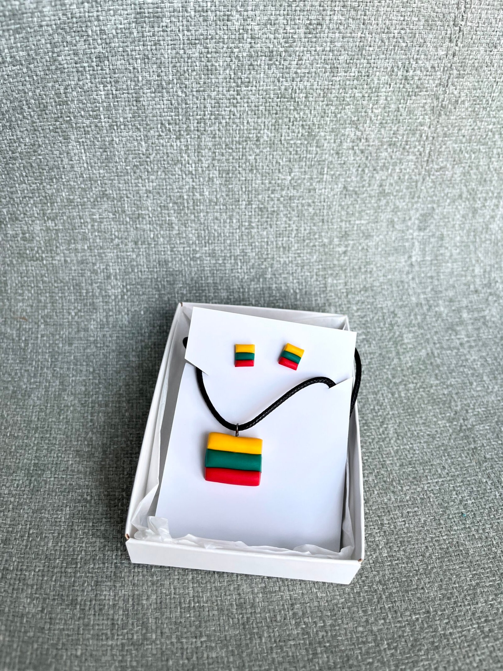 Maži rankų darbo auskarai ir pakabukas „Lietuva“ - Image 2