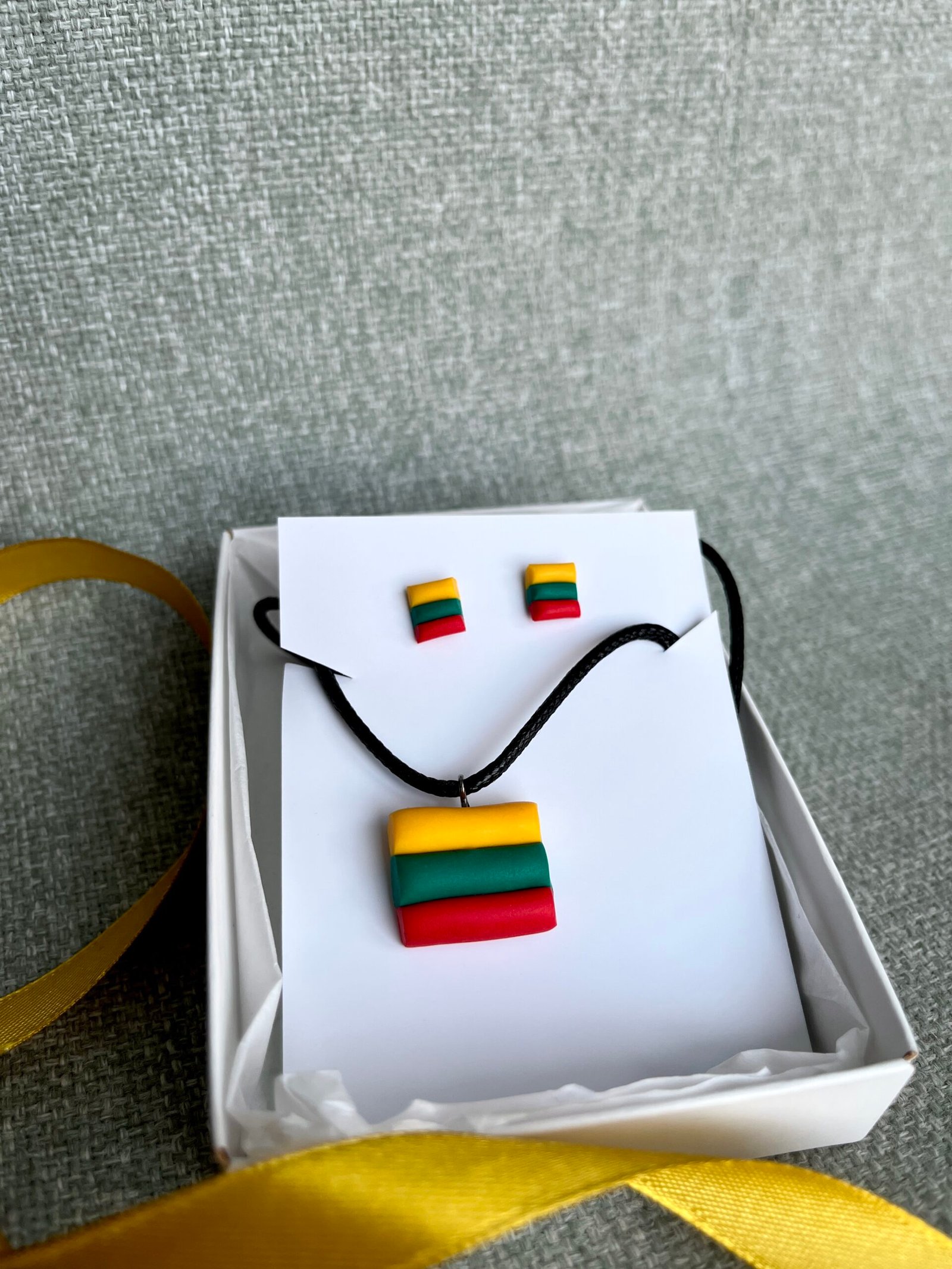 Maži rankų darbo auskarai ir pakabukas „Lietuva“ - Image 3