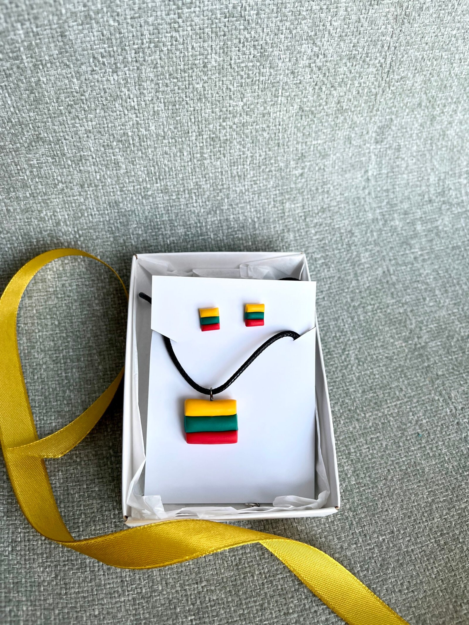 Maži rankų darbo auskarai ir pakabukas „Lietuva“ - Image 4