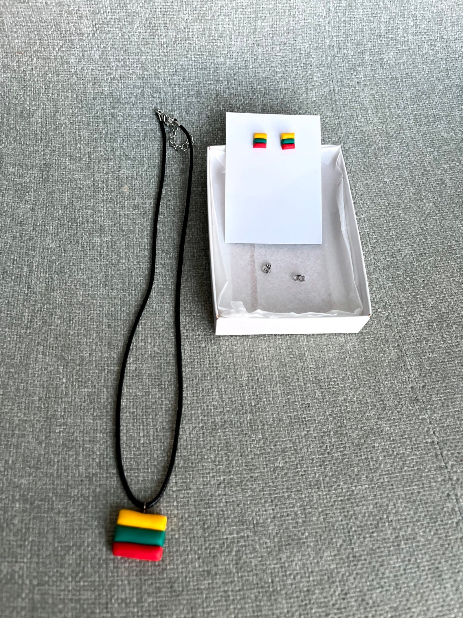 Maži rankų darbo auskarai ir pakabukas „Lietuva“ - Image 5