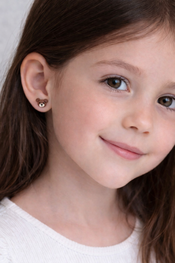 Maži rankų darbo auskarai „Meškučiai“