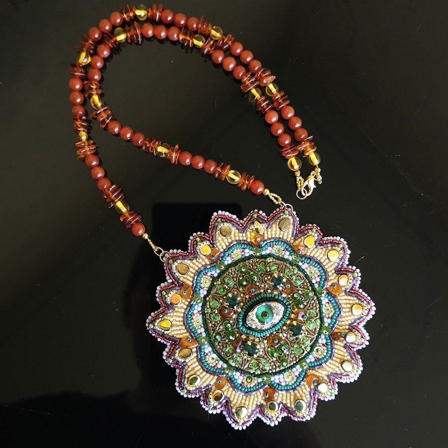 Siuvinėtas boho stiliaus vėrinys „Allseeing Eye of Nature“ - Image 4