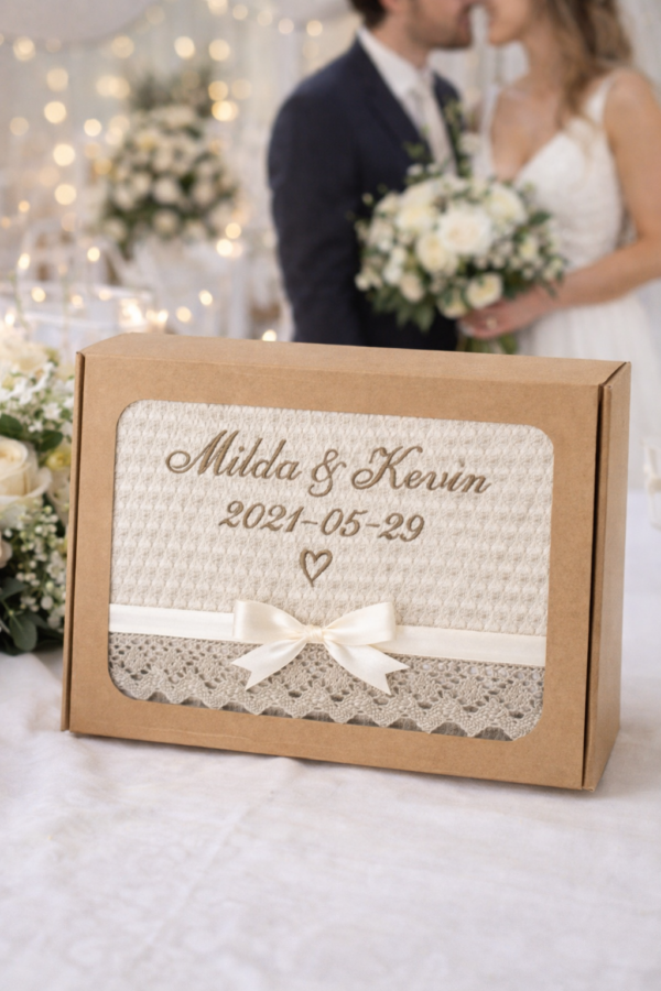 Rankšluoštis su siuvinėtais inicialais