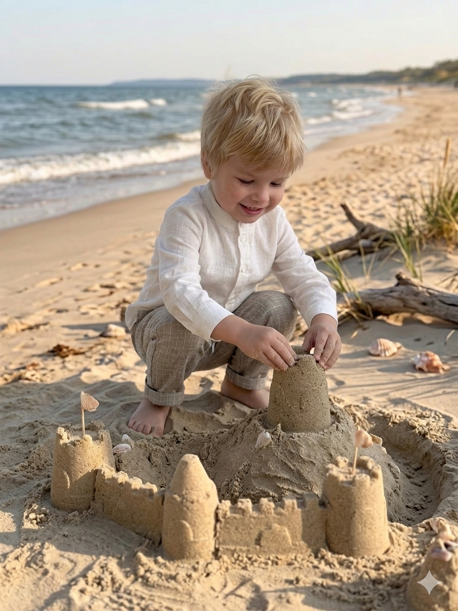 Baltų marškinių ir kelnių komplektas berniukui - Image 3